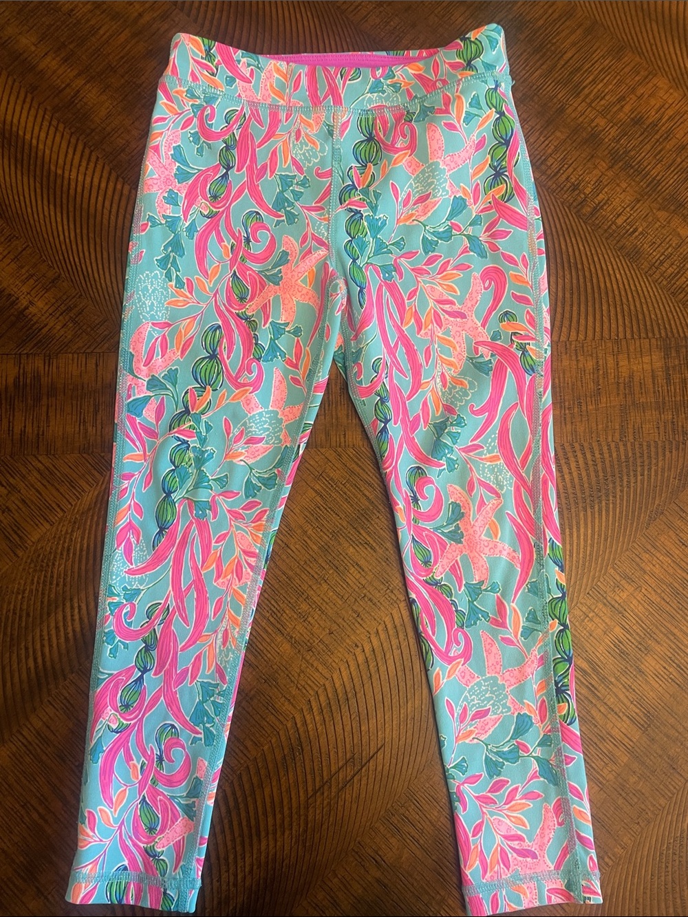 Lilly Pulitzer Aqua, Pink & Green Floral Kids Leggings